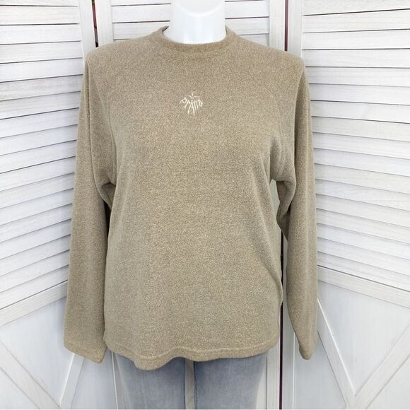 Prana Embroidered Logo French Terry Pullover Brown Tan XL - Picture 1 of 10